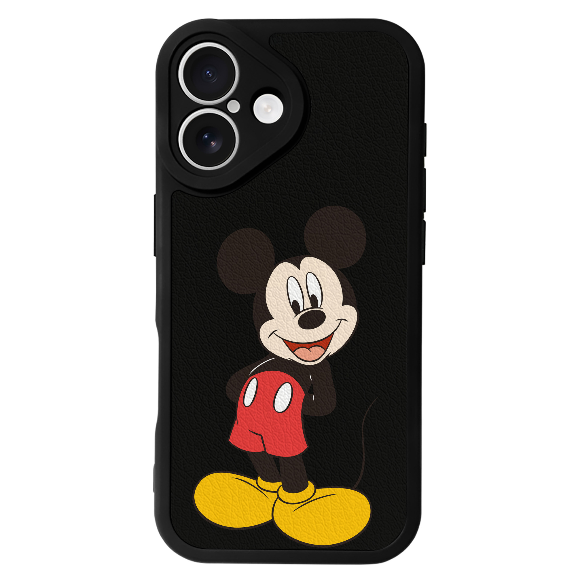 （画像用） ミッキーマウス Mickey Mouse 【iPhone 16シリーズ対応】シリコンスマホケース（レザー調） 材質：シリコン